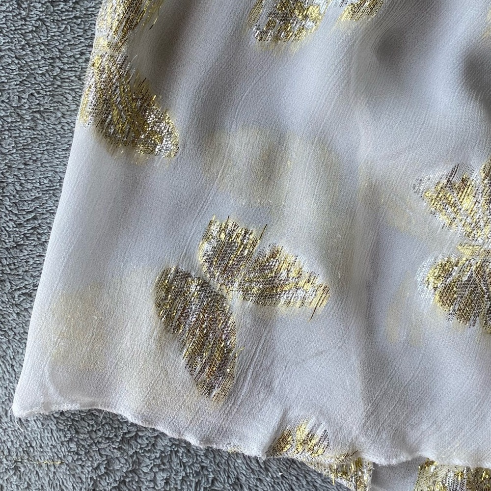 Muche + Muchette White Gold Butterfly Slip Dress Midi Chiffon Fairycore one size - Picture 8 of 16